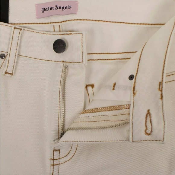 Palm Angels Striped Stretch Jeans 'White' size 26 - Picture 5 of 6